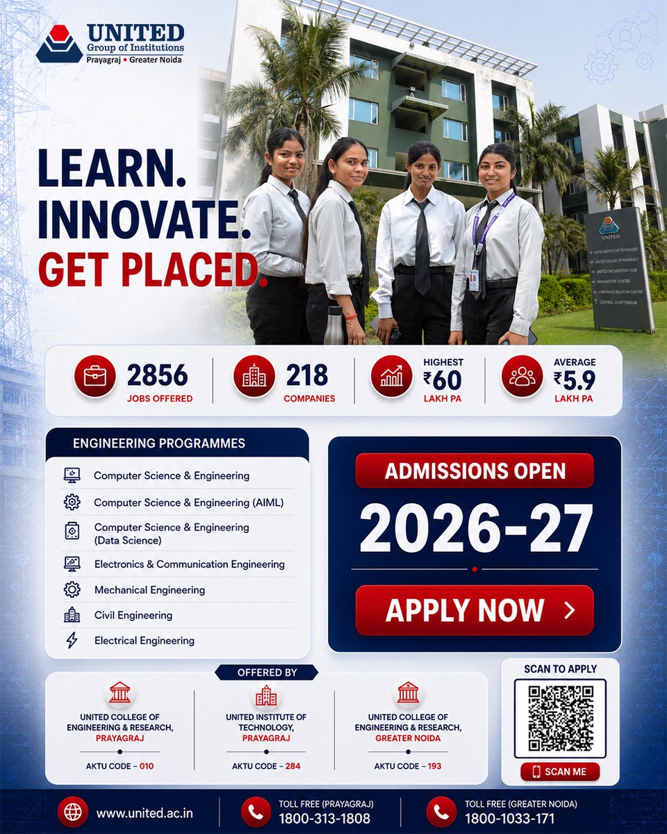 theugiindia's tweet photo. Your engineering journey begins here. 🚀
Learn from experienced faculty, innovate through hands-on learning, and graduate with opportunities that shape your future.

#UnitedGroupOfInstitutions #AdmissionsOpen #Engineering #FutureEngineers #LearnInnovateGetPlaced https://t.co/hd2UJCeWKb
