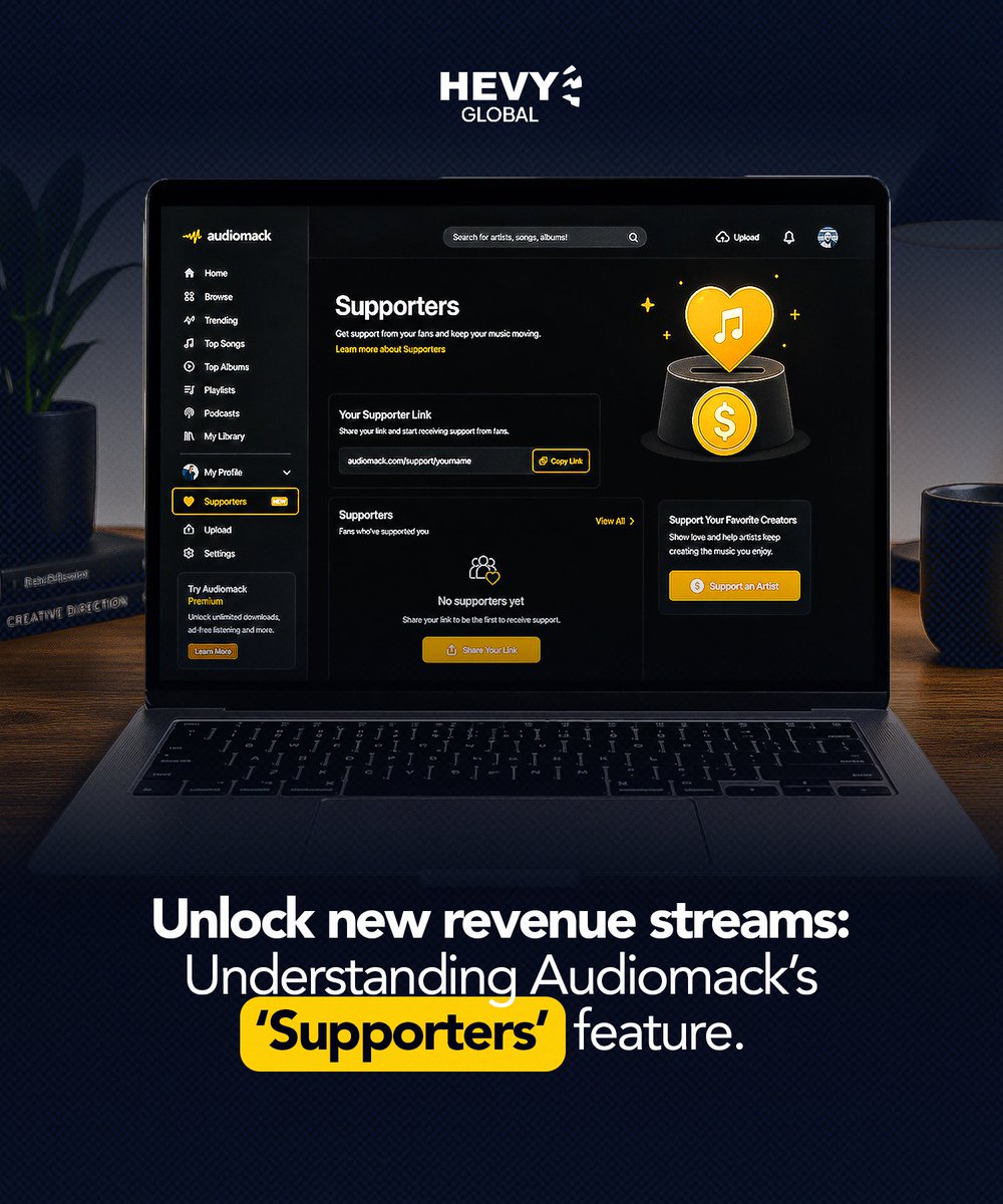 Hevysounds_'s tweet photo. Streaming isn’t the only way to earn from your music anymore. With Audiomack’s Supporters feature, artists can receive direct financial support from fans who genuinely believe in their work.
Are you leveraging direct fan support? Let us know in the comments. 

#Audiomack #HevyHub https://t.co/cUVW66U3xA