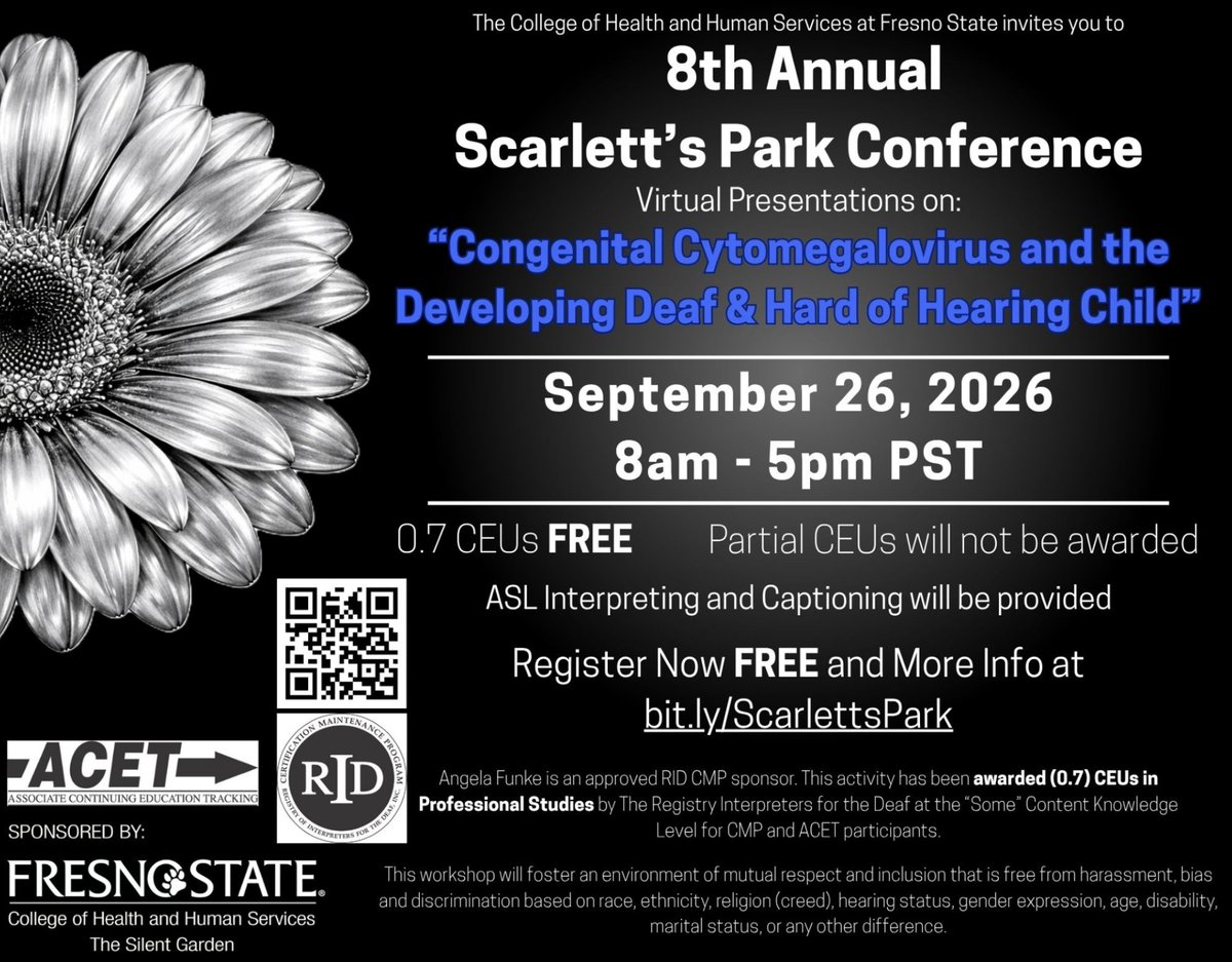 DEOutreach's tweet photo. Upcoming Conference 
2026 Scarlett’s Park Conference and Virtual Presentation 
Saturday, September 26, 2026  
8 AM to 5 PM 

Register: https://t.co/6qBcK8n5YR

 #DEOutreachServices #Delawaredeafcommunity #Delawaredeafchildren #Delawaredeafblind #ChristinaK12 https://t.co/UXyGU2bn1q