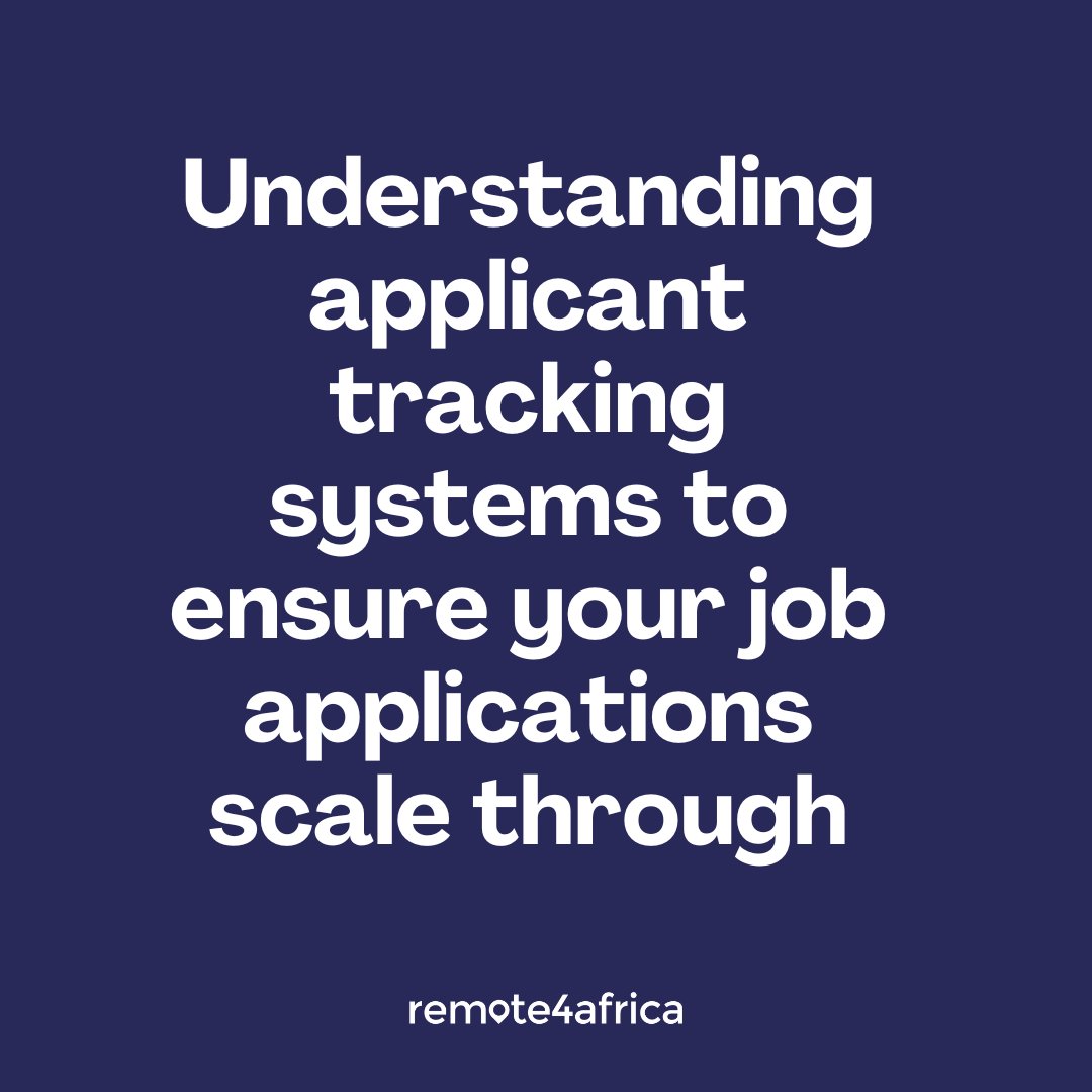 remote4africa's tweet photo. What is an Applicant Tracking System (ATS)?

An Applicant Tracking System (ATS) is a type of recruitment software used by employers to receive and manage job applications. ATS help employers streamline the hiring process, filter/sieve through large volumes of resumes, and rank candidates based on keywords, job fit etc

Understanding How Applicant Tracking Systems (ATS) Work

To succeed with your remote job applications, it helps to know how ATS screens and filters resumes. These are some important things you need to know about how applicant tracking systems work;

Read more >> https://t.co/UzvfuIe2YA