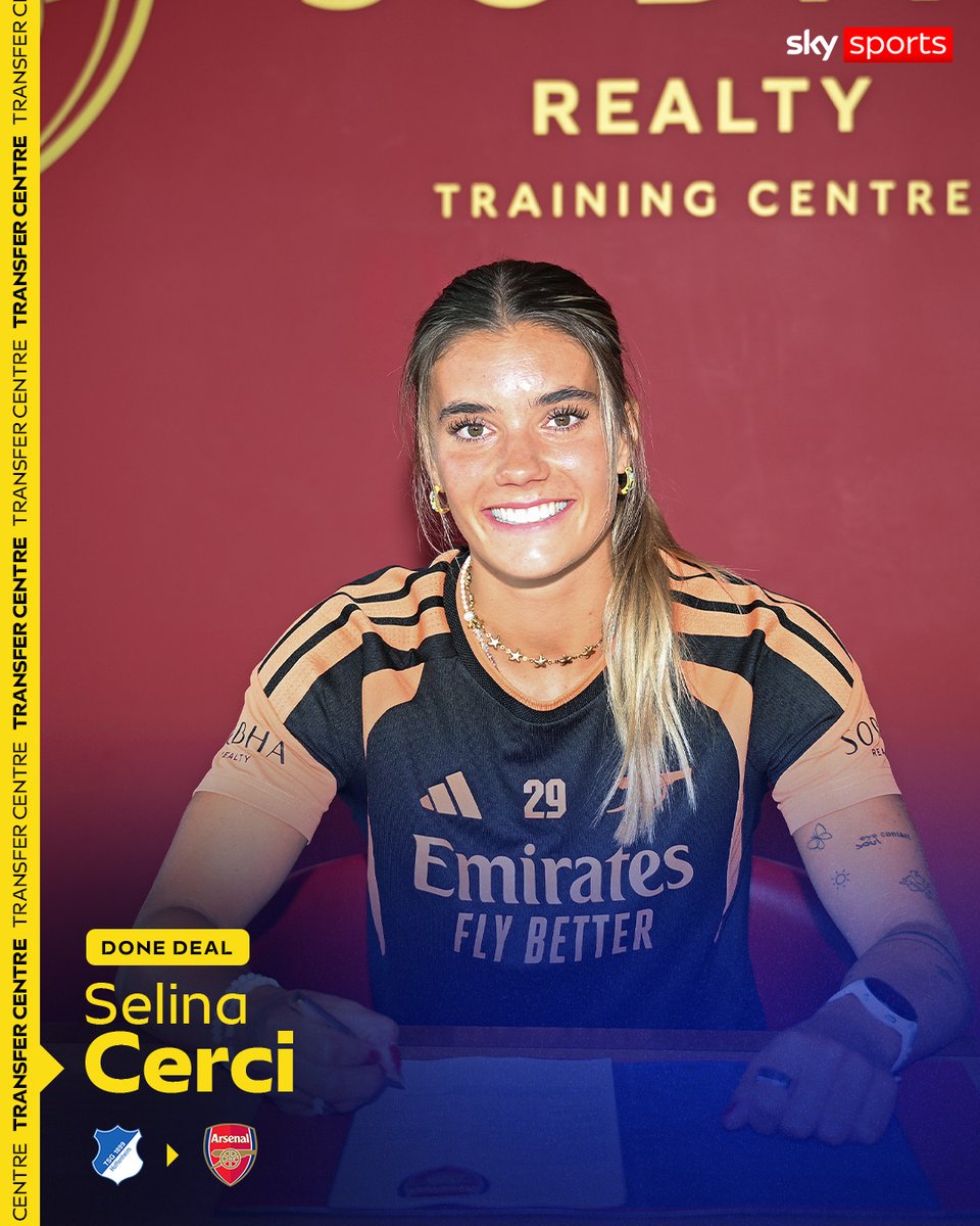 SkySportsWSL's tweet photo. Arsenal announce the signing of German international striker Selina Cerci on a permanent deal ✍️🔴 https://t.co/Itpvl4uSvH