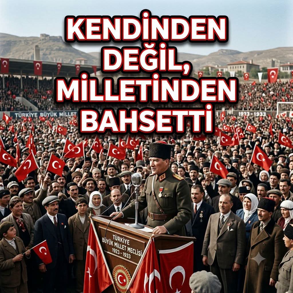 KemalistAdam11's tweet photo. Çoğu kişi bu ayrıntıyı bilmiyor...

Mustafa Kemal Atatürk, 1933 yılında yaptığı Onuncu Yıl Nutku'nda kendisinden değil,

Türk milletinden bahsetti.

Konuşmasında,

"Türk milletinin karakteri yüksektir."

"Tü rk milleti çalışkandır."

"Tü rk milleti zekidir."

ifadelerini kullandı.

Konuşmanın büyük bölümü,

geleceğe duyduğu güven üzerine kuruluydu.

O gün söylenen bu sözler,

bugün bile Türkiye'nin en çok bilinen tarihî konuşmalarından biri olmaya devam ediyor.

Düşünsene...

Bir lider,

en büyük başarısını anlatmak yerine,

milletine olan inancını anlatıyor.