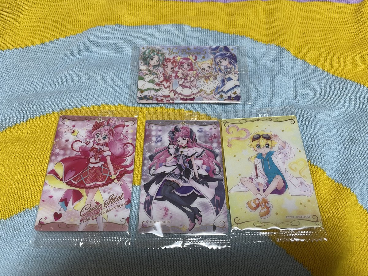 sei_0506's tweet photo. 今弾ウエハース、まずは4枚食した結果！ジェット先輩嬉しい〜可愛い〜！！前回キッスも引けなかったから良き良き🥰 https://t.co/ZcZ4lRuJL9
