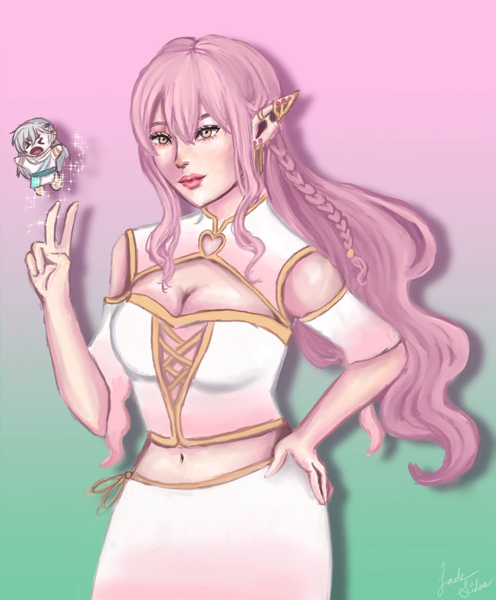 Jade_Sidus's tweet photo. ✨𝒜𝒹𝓂𝒾𝓇𝑒 𝓂𝓎 𝓂𝒶𝑔𝒾𝒸 𝒶𝓃𝒹 𝓂𝓎 𝒻𝒶𝒸𝑒 ✨

In honor of Princess Pink’s birthday, here is her #dewsona featuring the skrunkly sage of creation 🌿✨ 🌸 https://t.co/UYPTpTo55t