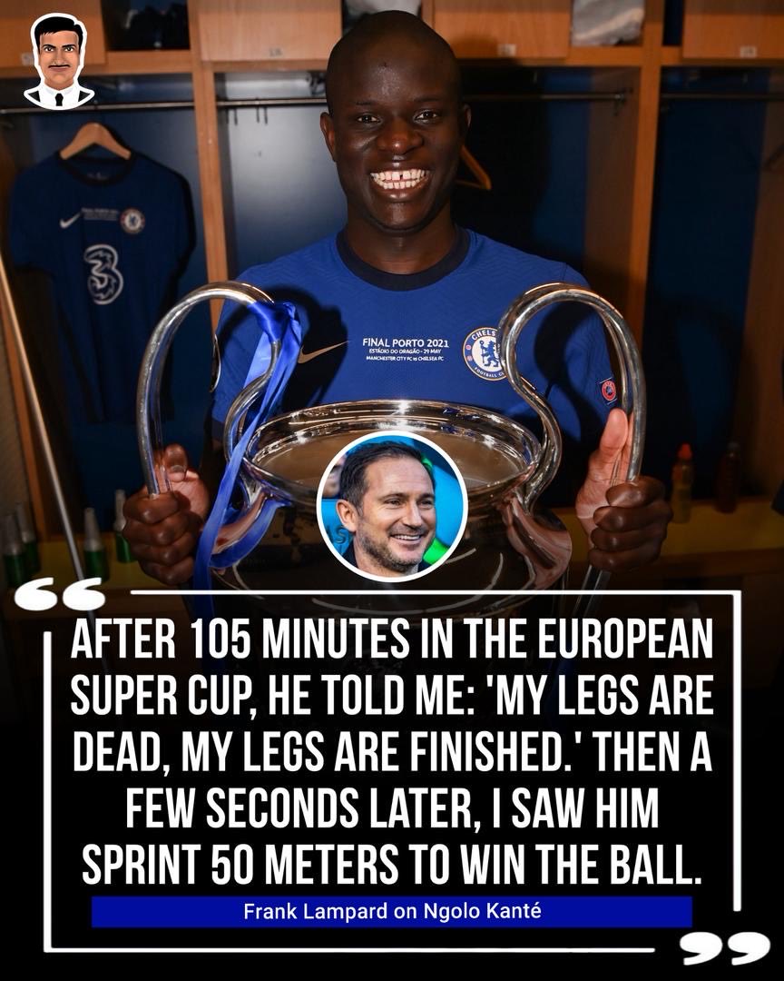 FrankKhalidUK's tweet photo. Frank Lampard talking about Ngolo Kante. https://t.co/ODT4XJ3Tg5