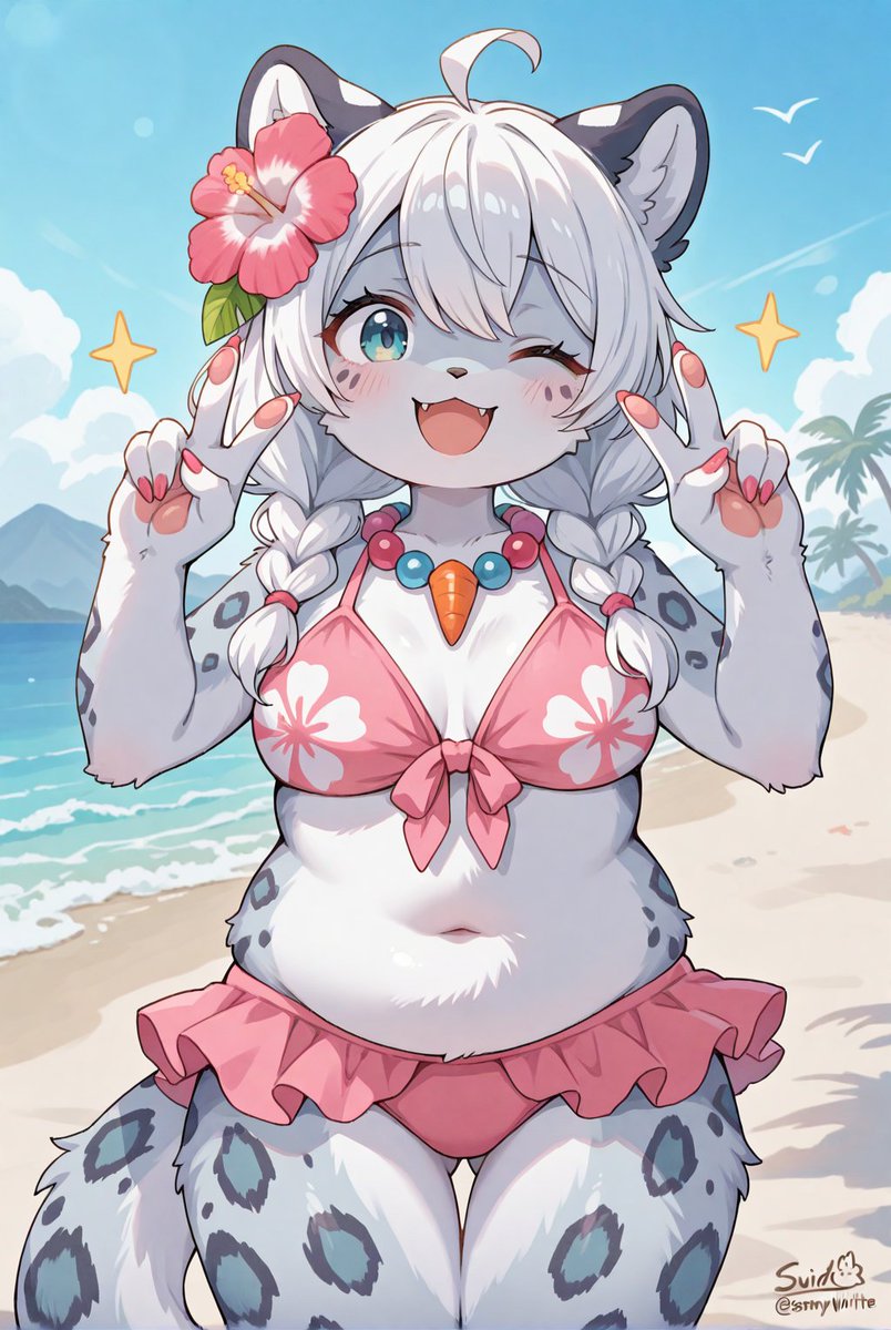 ユキヒョウちゃん、夏を楽しむ