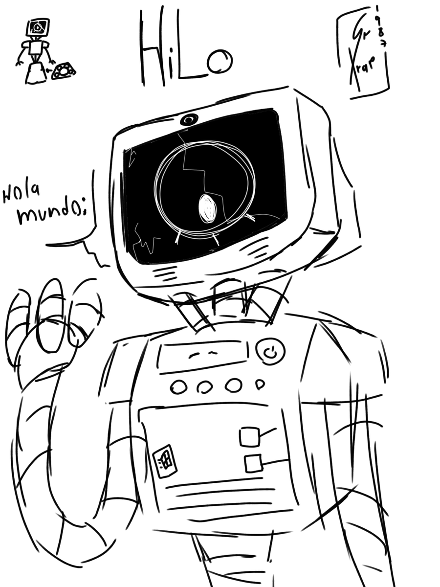 srtrap_1987's tweet photo. Hola mundo 
#bot #ia #OCㅤㅤ #originalcharacterart #meca #sketch #art #cartoon https://t.co/PoljLXbCXS