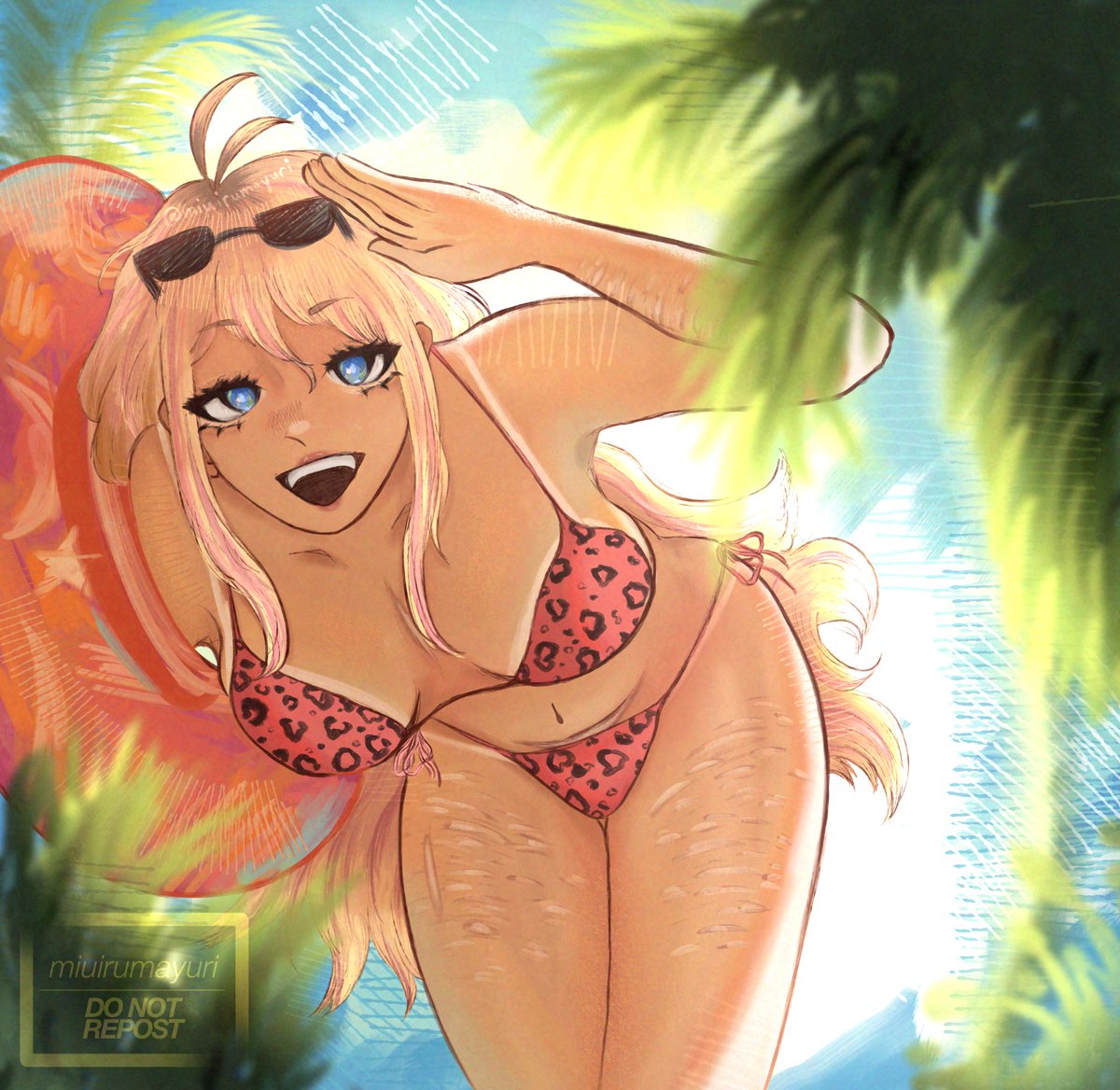 miuirumayuri's tweet photo. Hey sleepyhead, are you coming?! Summer awaits !! 🏖️☀️

#MiuIruma #Danganronpa #DanganronpaFanart https://t.co/uGQqZnrXq6