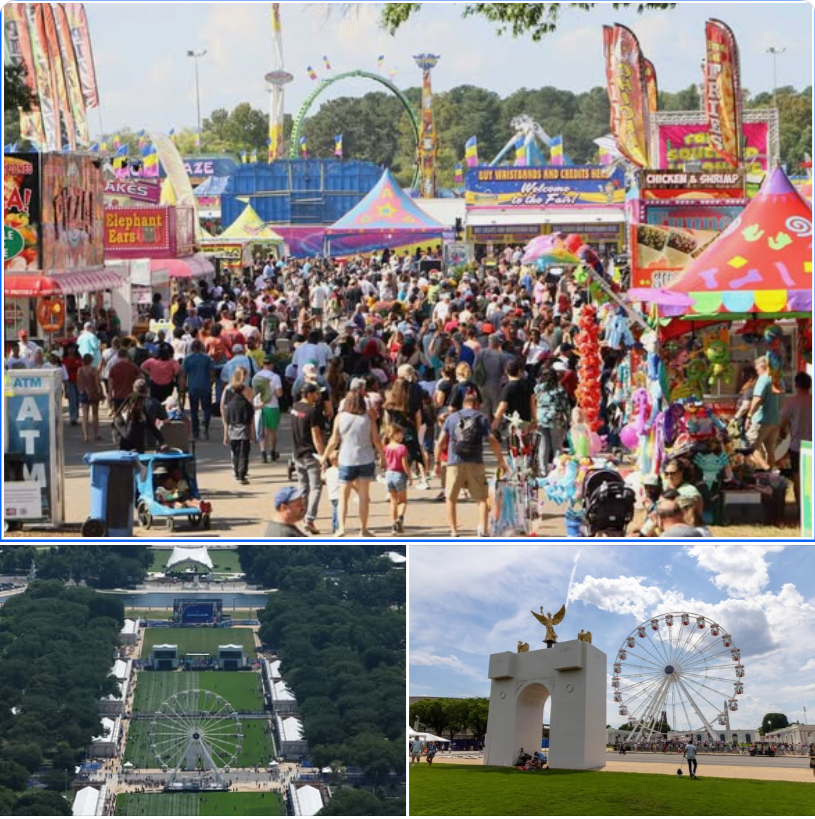 sck4952's tweet photo. Virginia State Fair ($6mil) for $16 ticket vs Trump's Fair ($68mil) for $0 entry. Which one would you go to?  Seriously, other than the ferris wheel, what about that set-up says "Come! Have Fun!!" ?? Its like none of them have ever been to a real fair. https://t.co/ion3v8ZQcR