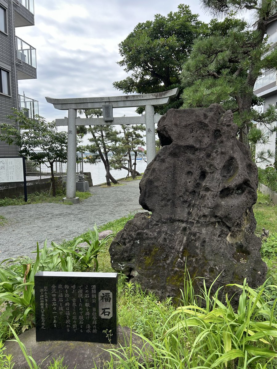神域の石様、確認専用 瀬戸神社にも源頼朝伝承あるんだな。福石というらしい。