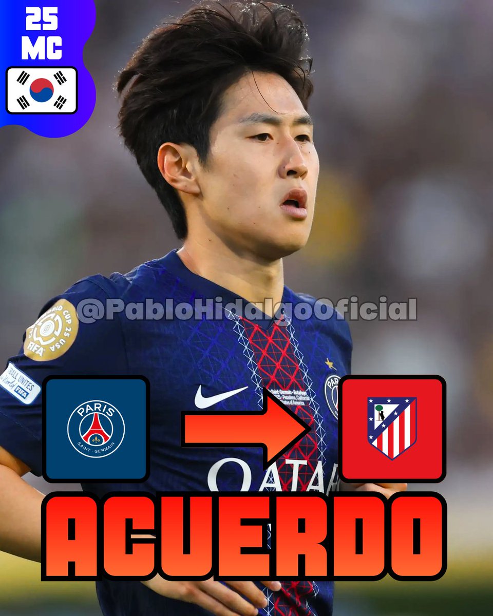 PabloHidalgoES's tweet photo. 🚨🔴 | Kang-In Lee lo tiene todo acordado con el Atlético de Madrid.

El coreano le costaría a los colchoneros unos 40M€ y se habría llegado a un acuerdo verbal por todas las partes.

Buscará tener más oportunidades que con el PSG. 🎯

Vía @FabriceHawkins https://t.co/86dWBx7WAi