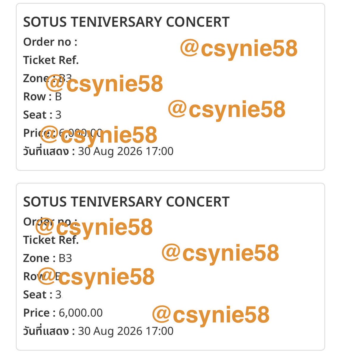 csynie58's tweet photo. WTS

ส่งต่อบัตรรอบวันอาทิตย์ B3 2 ใบติด 
original price

นัดรับเจอกันหลังแลกบัตรได้ค่ะ

สนใจสอบถามเพิ่มเติมได้ค่า
#SOTUS10thYearConcert https://t.co/PBlV4C87Vv