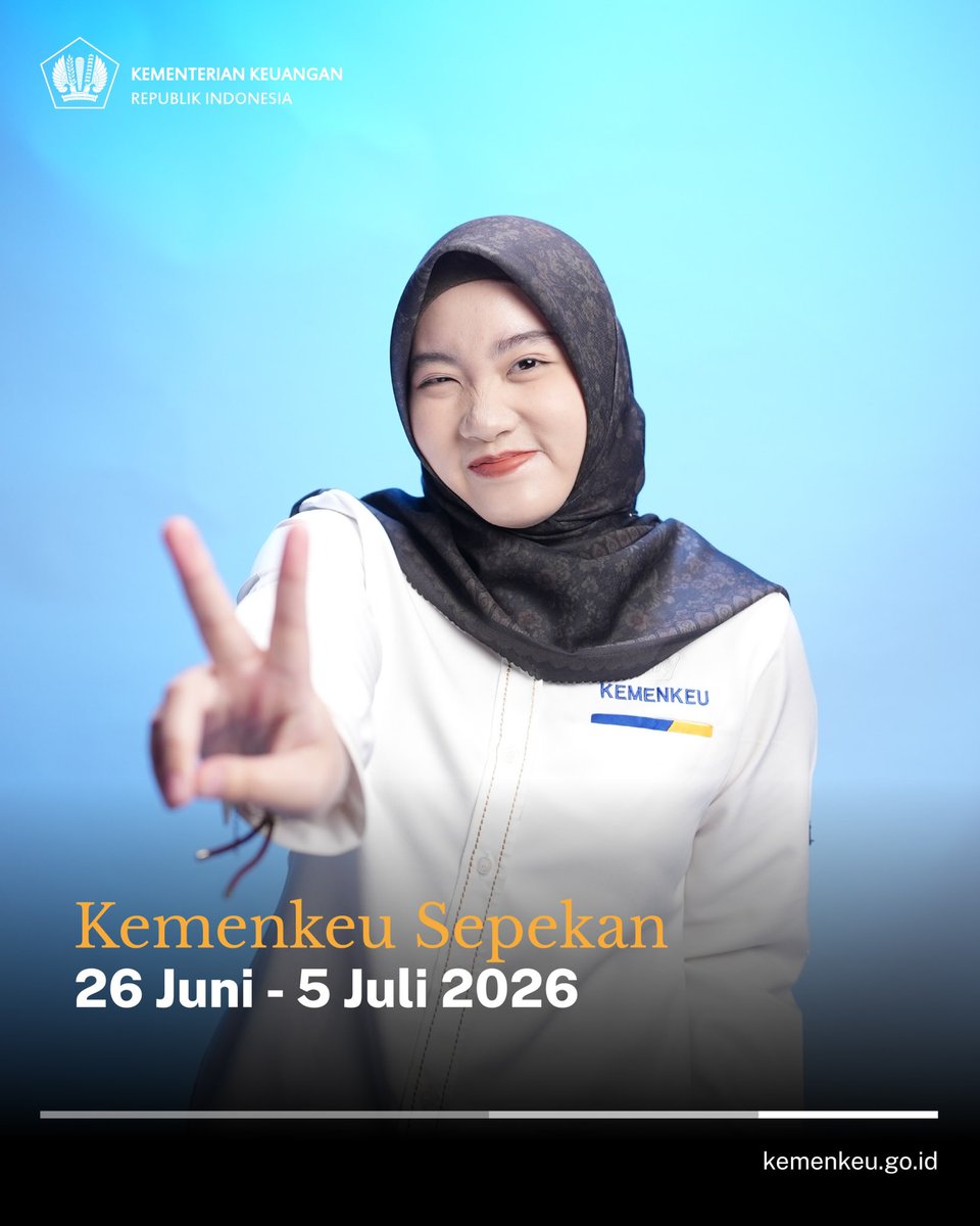 KemenkeuRI's tweet photo. Dari pelantikan pejabat di lingkungan Kemenkeu, raker bersama @DPR_RI hingga kuliah umum di @undip

Simak rangkuman agenda Menkeu dan Wamenkeu di #KemenkeuSepekan periode 26 Juni - 5 Juli 2026 (1/4) https://t.co/paN7z1dclE
