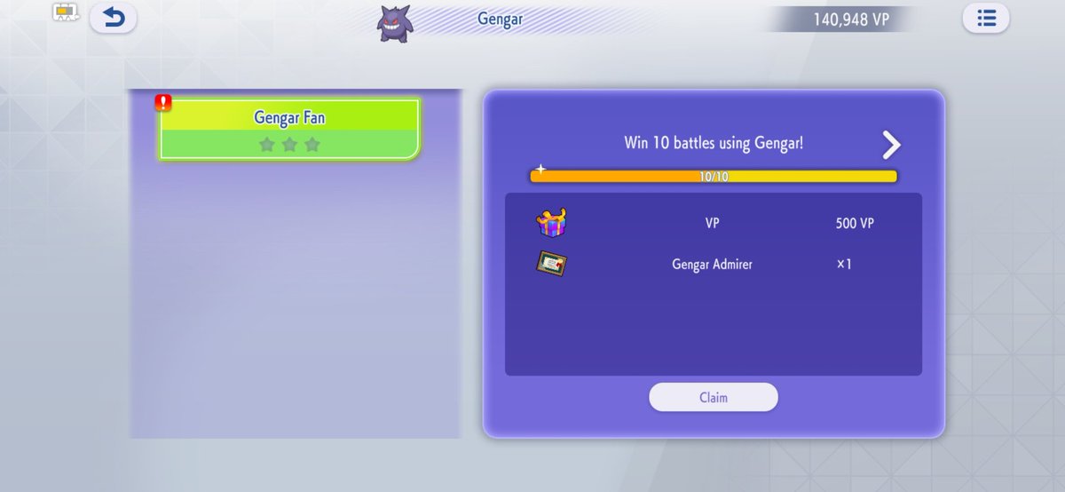 YK04vgc's tweet photo. Top 4 at at Trainer Shed yesterday by using Mega Gengar for the first time (ever)! Hilarious I only got this achievement today🤣 https://t.co/SZDjhcvND1