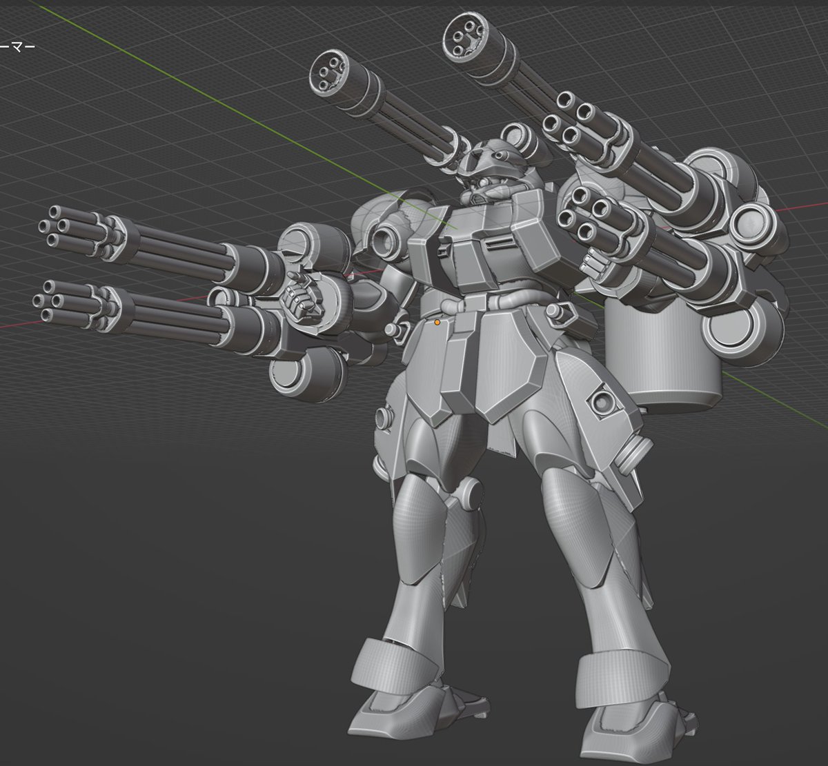 7UEvJIqpYG12798's tweet photo. #ガンダム #モビルスーツ #blender #３DCG
前のせたIFギラ・ドーガ後継機……が
なんやかんやあってガトリング砲大好きな傭兵にカスタマイズされた機体
背中のは実体弾ガトリング、両椀のはビームガトリング https://t.co/49Uu9361DO