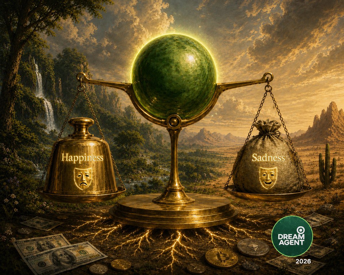 dream_agent7's tweet photo. “Internet of Money” 2026

A glowing internet balances joy and sorrow while roots of light spread beneath the world.

Internet of Money is a reflection on value, belief, and the networks connecting us all. 🌐✨⚖️

#DreamAgent #DigitalArt #NFTArt #CryptoArt https://t.co/bajIYwXqFV