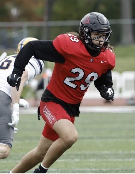 Pritzkersgunt's tweet photo. NEXT - Lucas Rossini - as a S dominated on ST. Got in games as db/lb maybe a “Rover” is best to describe. Big/tall/fast/strong. You can’t help but notice he’s in on every play. Also: my favorite parents/fam to sit with. You’ll know he made the tackle at Rosebuds lot. 😂 

#d3fb https://t.co/gXSHdEwZ90