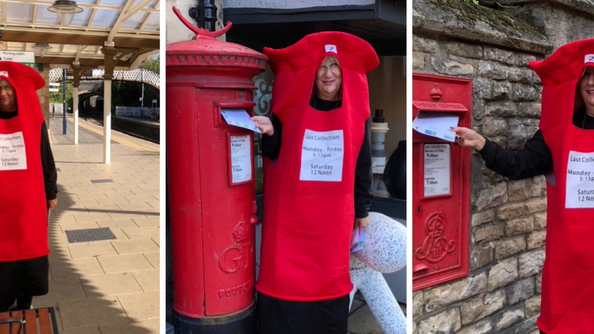 Liz_Kentish's tweet photo. Need a timeline cleanse from football/F1/tennis? Here's a reminder that my postal walk in London, dressed as a📮will be on 14 July.

If you've donated to @frommetoyou01 thank you for helping us reach more people with cancer💌

Support my crazy antics https://t.co/l6Om45qicp https://t.co/CLU7H7aN2R
