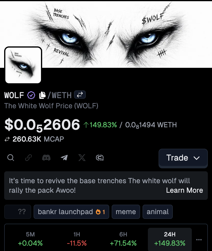 MrDegenWolf's tweet photo. just applied for @coingecko listing CL0607260023
the $wolf is on a hunt https://t.co/jeItCxxr3a