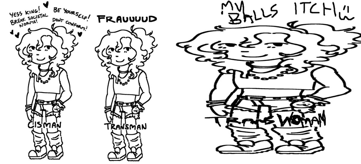 baebladeer's tweet photo. im SO sick of really talented ftm artists just exclude trans women and don't make everything about me, so i fixed this drawing  😏😏😏 https://t.co/8kdwVgjim0