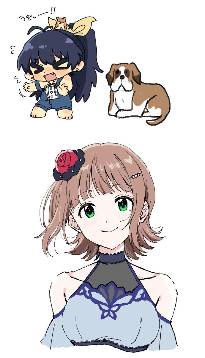 toji102m's tweet photo. いかちゃんと絵チャ！春香さんといぬ美描いた！響可愛すぎる🥹 https://t.co/1y04S8Kzzw