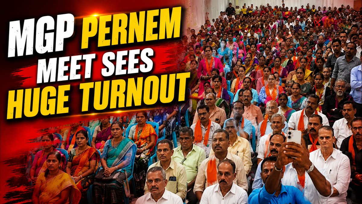 InGoa24x7's tweet photo. MGP Pernem Meet Sees Huge Turnout, Hall Overflows with Workers
WATCH : https://t.co/tZ6D7VG49W
#Goa #GoaNews #Meet #MGP #Turnout https://t.co/5BuSgOw4Lf