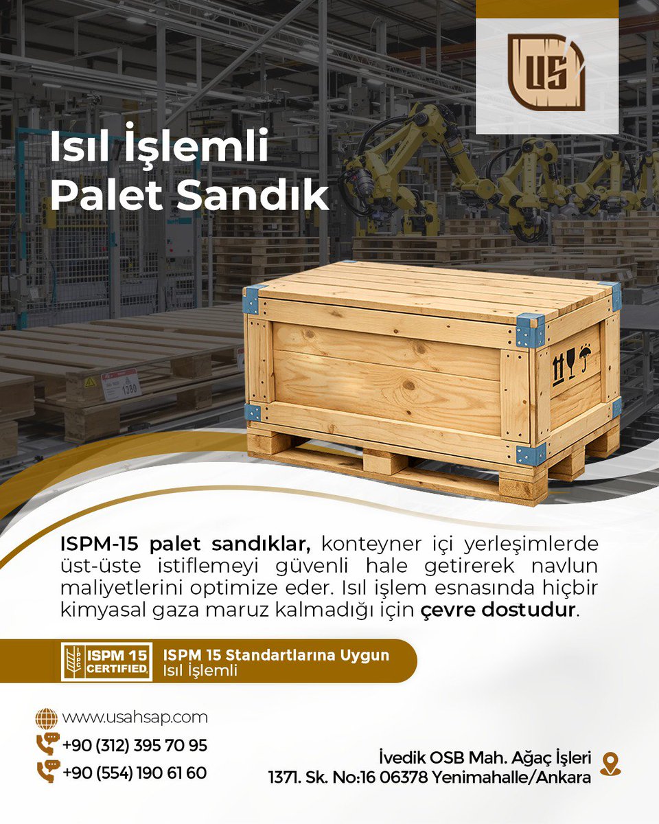 usahsap's tweet photo. Palet Isıl İşlemli (Ispm-15) Sandık
👉https://t.co/DkroE0AozS
#USAhşap #AnkaraAhşap #AhşapAmbalaj #OrmanÜrünleri #Ankara #ISPM15 #ankarapalet #palet #paletlevha #paletkutu #paletsandık #europalet #epalpalet #cppalet #cppalet #ISOpalet #endüstriyelpalet #ahşappalet https://t.co/sckaVd4WAs