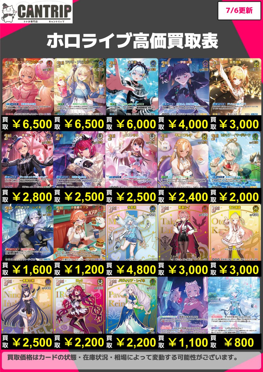 ホロライブカード買取情報】 ホロカ新弾バウンサーバウンド高価買取表