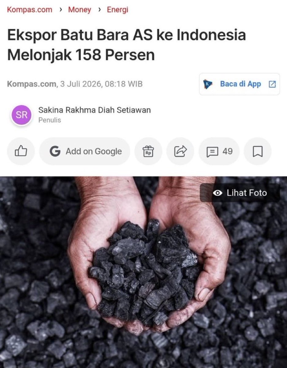 _haye_'s tweet photo. Gw mulai bingung sendiri sama yg dinamai ‘program ekonomi’ rezim ini.

Kemana mana sesumbar produsen batu bara dan nikel, sekarang dua dua diimpor.

Ini kalau kebegoannya diusahain serius juga ga bisa sebego ini. https://t.co/jahQnnSpr1