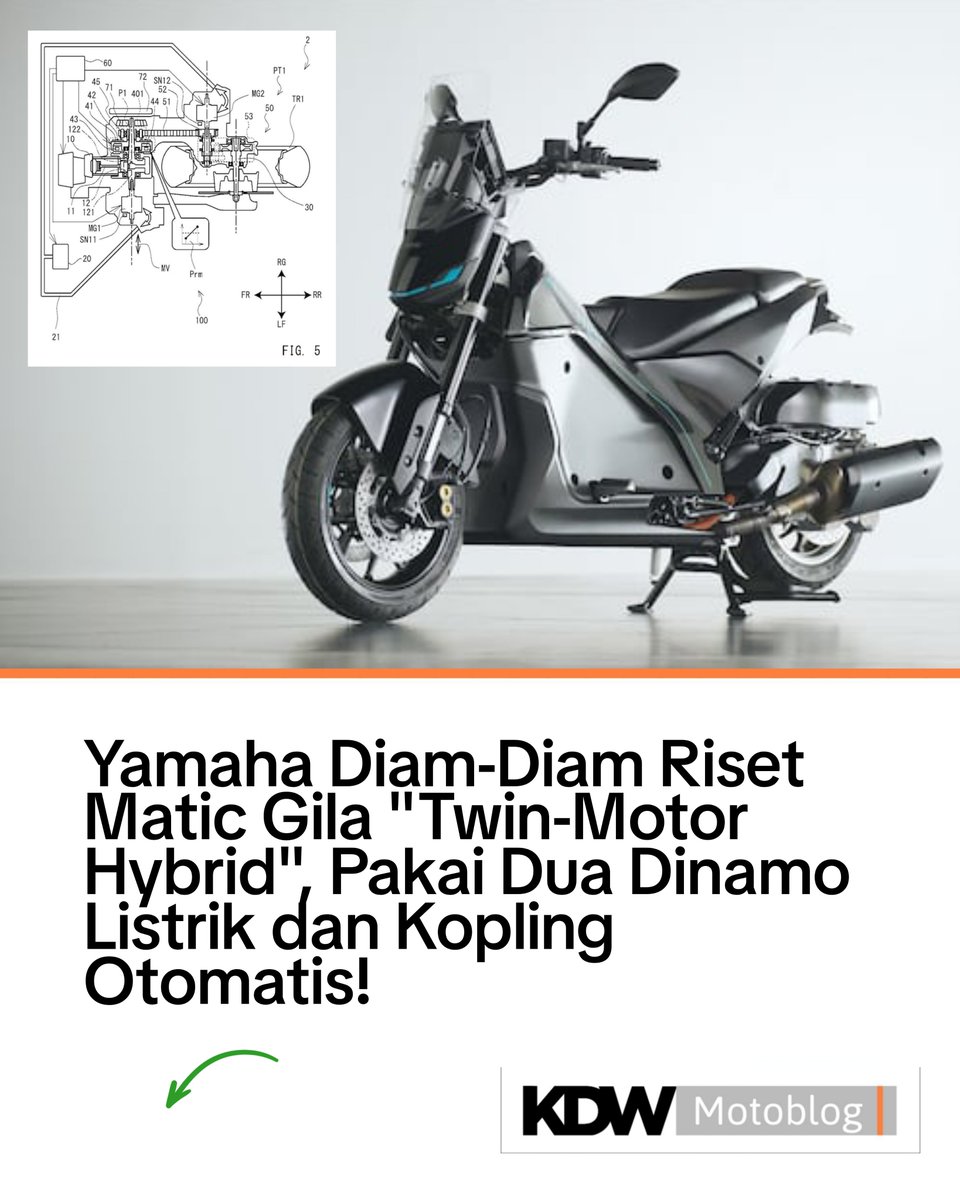 dwidhaswara's tweet photo. Yamaha Diam-diam Riset Matic Gila "Twin-Motor Hybrid", Pakai Dua Dinamo Listrik dan Kopling Otomatis

https://t.co/s06fByaRST

#KDWMotoblog https://t.co/Wiq6ZhSn01
