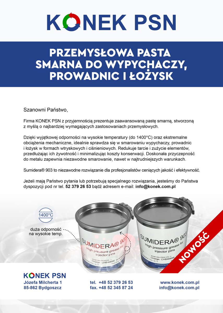 KONEKPSN's tweet photo. Firma KONEK PSN z przyjemnością prezentuje zaawansowaną pastę smarną, stworzoną z myślą o najbardziej wymagających zastosowaniach przemysłowych.
—
+48 52 379 26 53
info@konek.com.pl
—
#konek #konekpsn #konekbydgoszcz #formywtryskowe https://t.co/nhENrzogr0