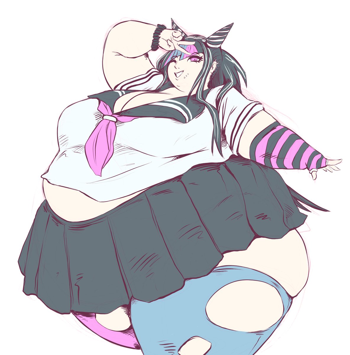 FatterAshh's tweet photo. "What? You shocked Ibuki can still fit in her uniform? A little weight doesn't hold a real rockstar back, she can still perform too~"

Ibuki was sweating and out of breath. Despite her confidence, her putting on this uniform again was nothing short of a miracle. https://t.co/xbzlsg7BOW
