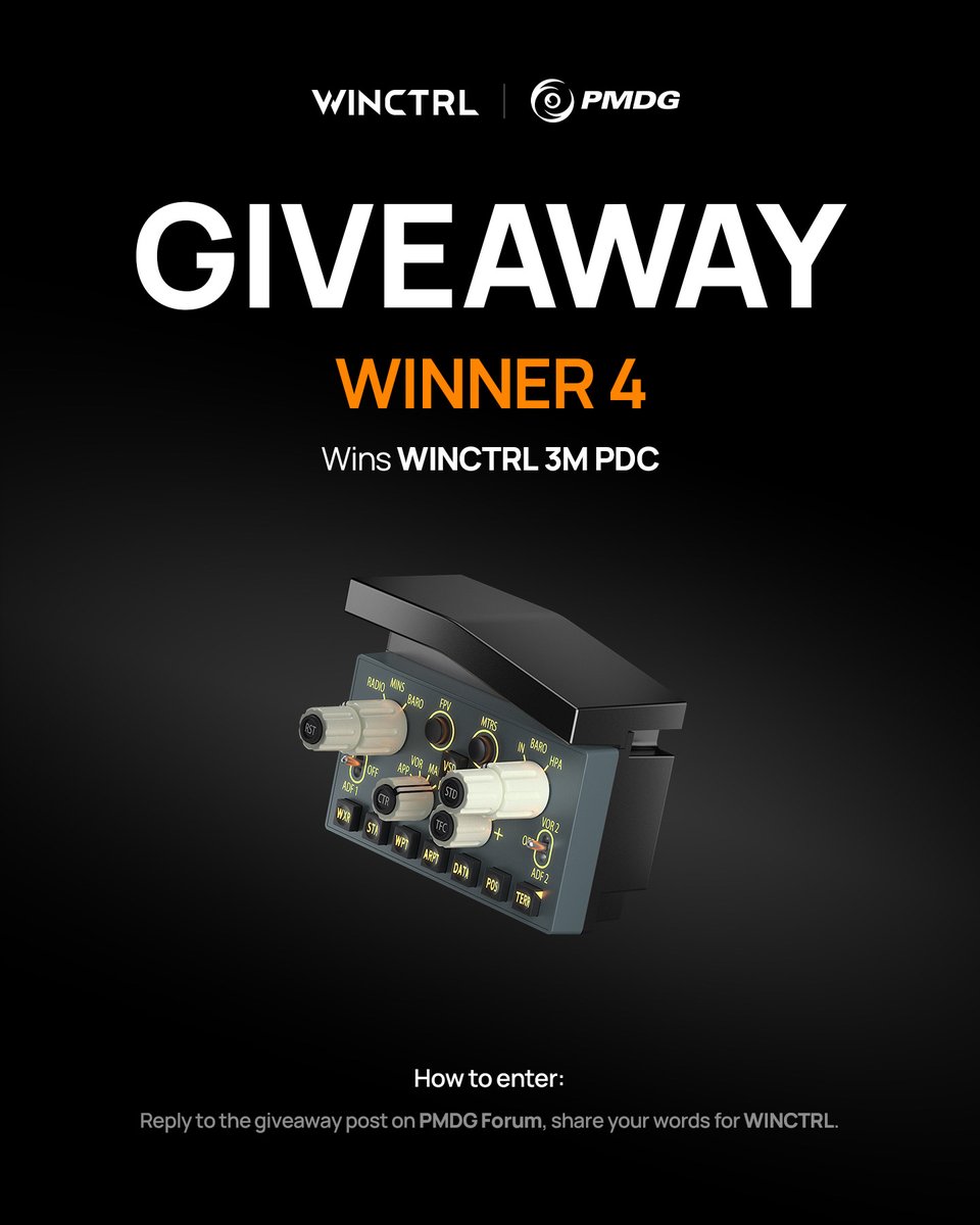 winctrlofficial's tweet photo. 🎁Pilots, we are giving out 6 devices for PMDG x WINCTRL Joint Giveaway.

To enter, simply visit the PMDG Forum post, and share your words and best ideas with us for our future hardware development. Winners will be selected on July 12.

Time to let us hear your voices!

👉Comment here to enter:
https://t.co/MOQjycJ81x

#winctrl #pmdg #flightsimulation #airliner #flightpanels #boeing #giveaway #mcp #homecockpit