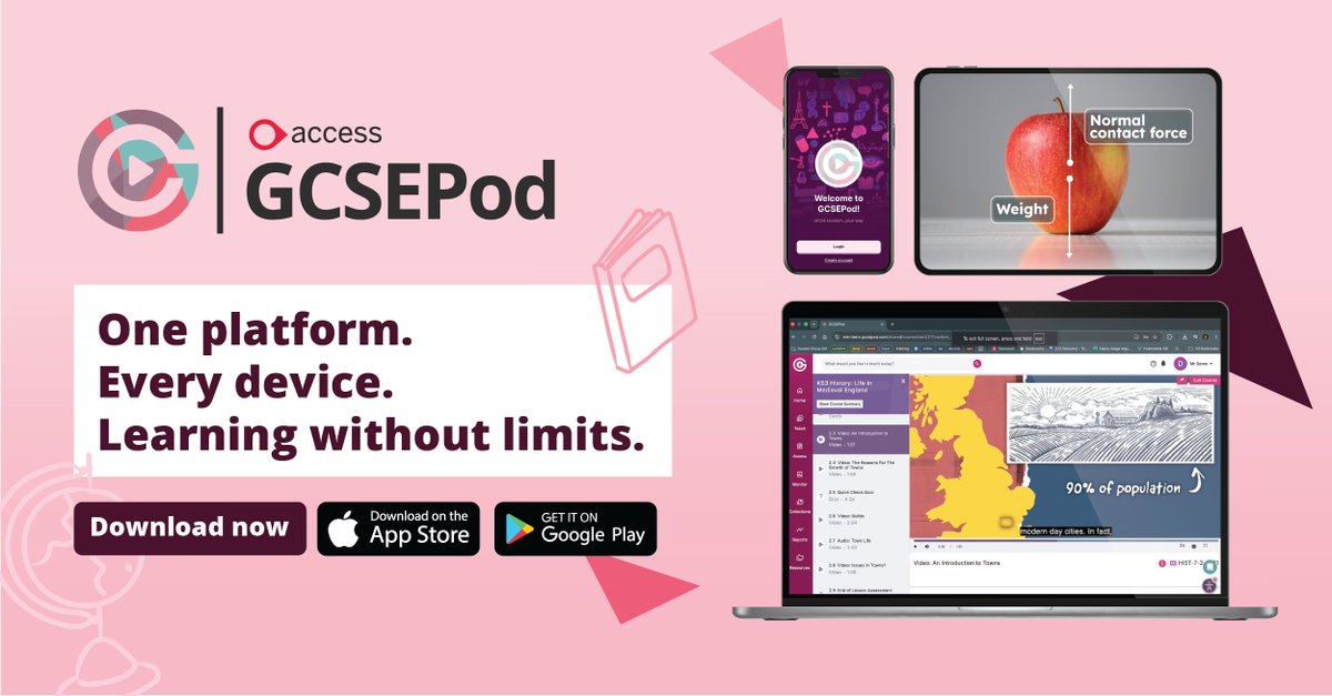 TeachSecondary's tweet photo. The new @gcsepod Student App is now live! Students can learn and revise anytime, anywhere across all devices: phone, tablet or desktop. More flexibility, better access, smarter learning.

Find out more: 👉 https://t.co/HiaCwDVZ7J

#ad #sponsored https://t.co/pk0AZsLTn8