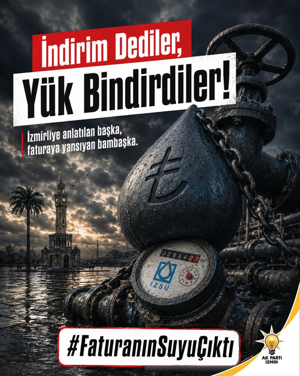 SebahattinGzl's tweet photo. İzmir Büyükşehir Belediyesi'nin uyguladığı tarifeyle faturalar kabardı. #FaturanınSuyuÇıktı https://t.co/yOpGycqF2H