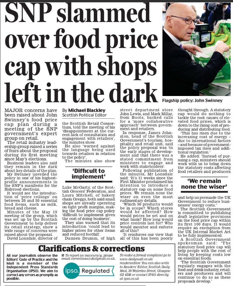 AgentP22's tweet photo. The SNP's answer to the cost of living crisis?

Announce a half-baked food price cap, ignore the people who actually run supermarkets, then act surprised when experts say it'll make things worse.

🤡🤡🤡🤡🤡 https://t.co/Ev6S5lclEa