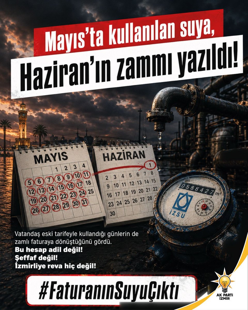 SebahattinGzl's tweet photo. İzmir Büyükşehir Belediyesi'nin uyguladığı tarifeyle faturalar kabardı. #FaturanınSuyuÇıktı https://t.co/yOpGycqF2H