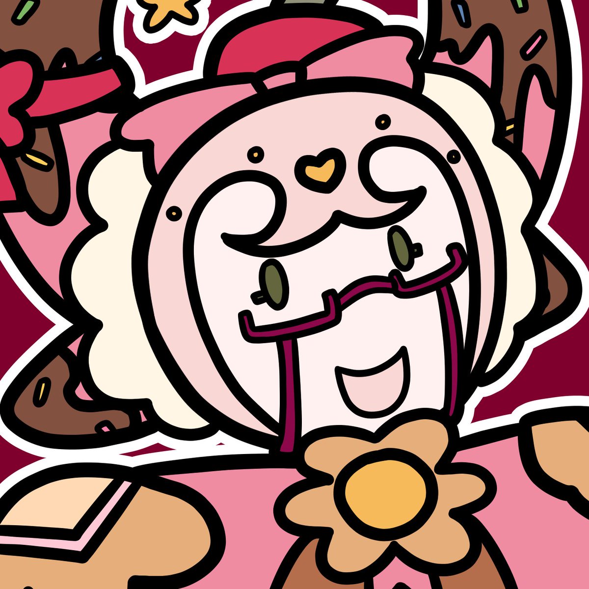 frozenpainter's tweet photo. attack #4: cakey (attack for @kataklysims) https://t.co/efE2NarWs8