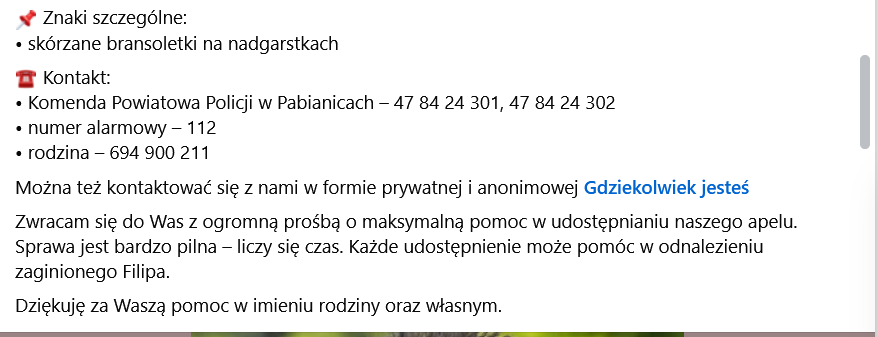 madziamf's tweet photo. Lokalna prośba o pomoc. Zaginął młody chłopak, jeżeli szerzej się rozniesie wiadomość, to może trafi na kogoś, kto go gdzieś widział.
Post udostępniam na prośbę znajomej, która zna rodzinę zaginionego. https://t.co/AncdYA8aTs