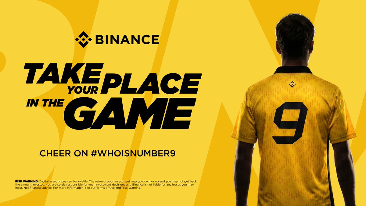 binance's tweet photo. Player No. 9 is ready to step onto the field.
This time, we invite you to take your own place in the game.

Be the coach, teammate, fan, commentator, storyteller, designer, or any role you want to play.

Create a post, image, video, or message for No. 9:
your wishes, advice, support, memories, or creative ideas are all welcome.

3 simple steps:
🔸 Share your self-created image and your message to Player No.9  
🔸 Tag Binance official account along with #WhoIsNumber9
🔸 Complete the survey 👉 https://t.co/vNnjNWI5y9 

The new field is open.
Now it’s your turn to step in.
#WhoIsNumber9

9 winners will each receive 300 USDC!
Contest ends 13 July 23:59 UTC