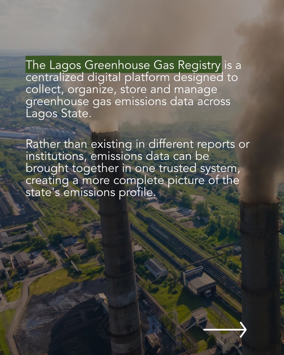 TPHG_Tech's tweet photo. At TPHG, we believe meaningful climate action starts with credible, accessible data.

The Lagos Greenhouse Gas Registry is a major step toward that vision. 

Swipe through to learn more.

#lagos #climateaction #climatedata #greenhousegas #sustainability #climatetech #tphg https://t.co/TxqImlvVCy