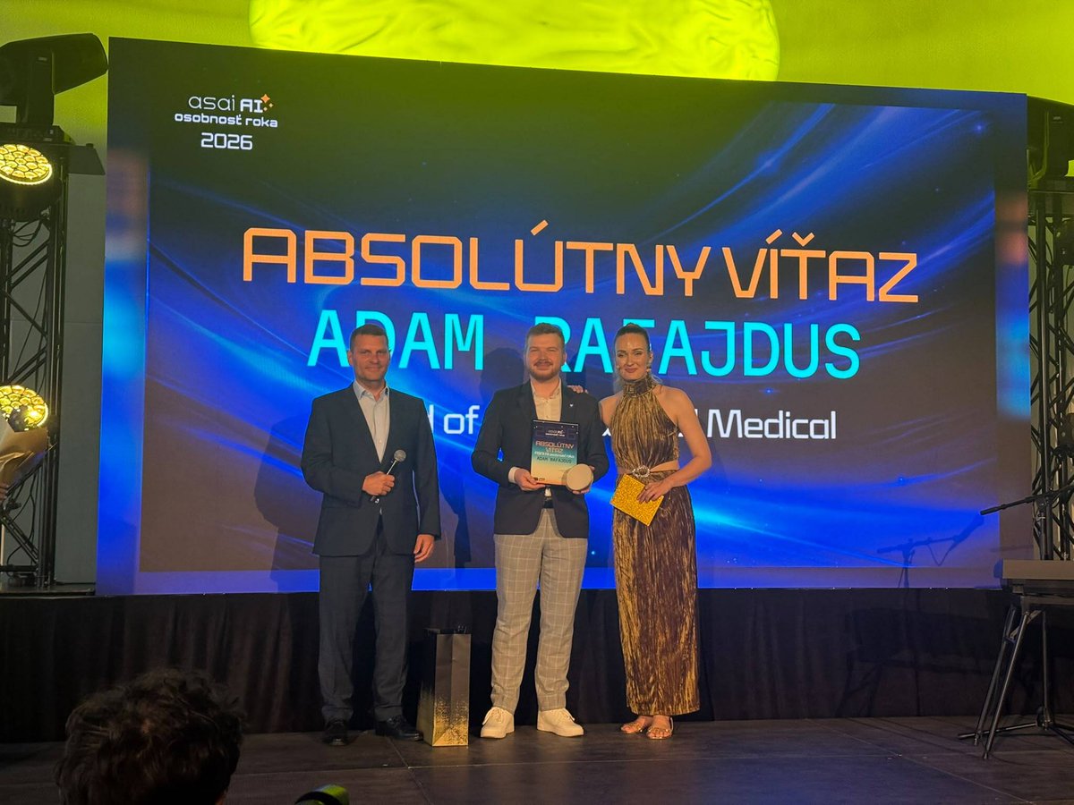 PowerfulMedical's tweet photo. AI Person of the Year 🎉
Adam Rafajdus, our Head of AI at Powerful Medical, was awarded the AI Person of the Year from the Slovak AI Association. This recognition is a testament to Adam and our entire AI team's work in building groundbreaking AI 👏 https://t.co/BESTcGx9Hl