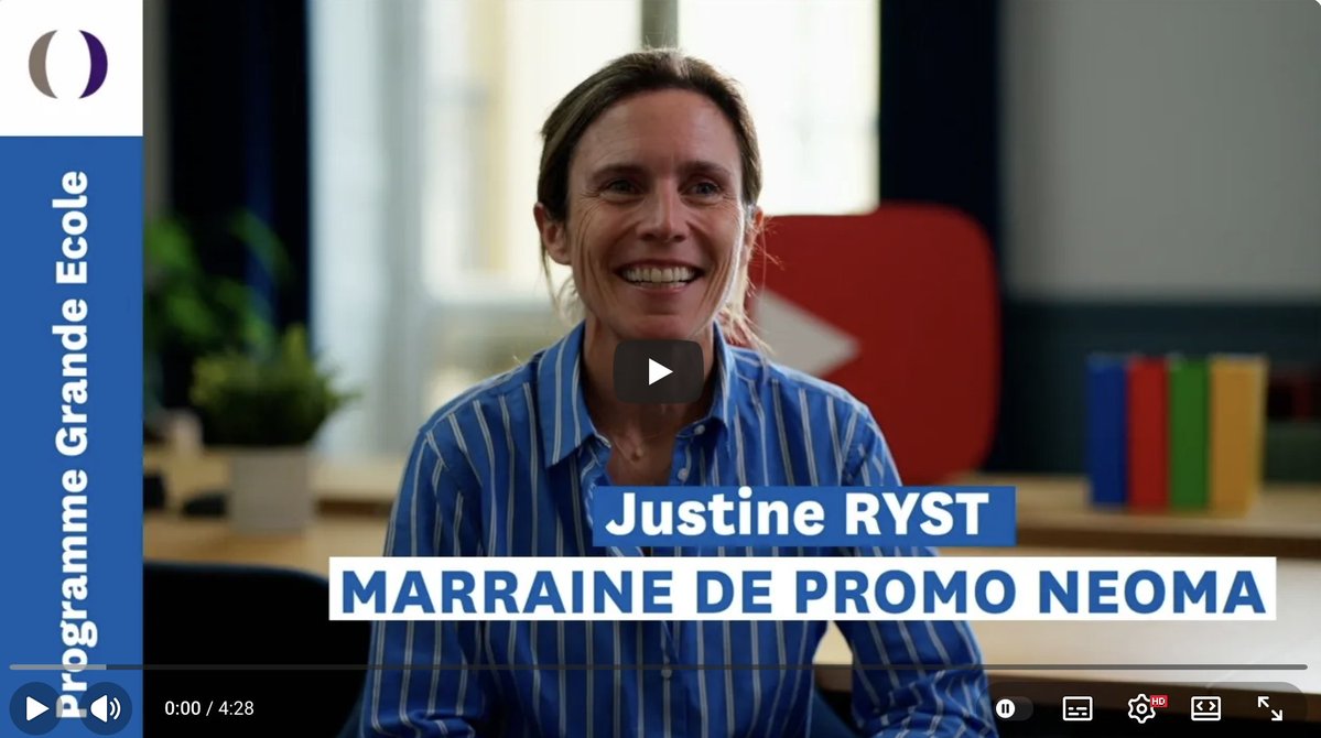 NEOMAbs's tweet photo. Une marraine qui incarne les grandes transformations du numérique
Justine Ryst, DG de YouTube France et Europe du Sud et diplômée de NEOMA, est la marraine de la promo 2026 du PGE.🚀

https://t.co/j8us1tU3Qg https://t.co/HDtrckt7Nm