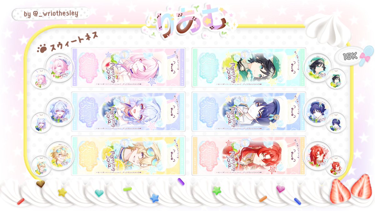 _wriothesley's tweet photo. Any interactions will be appreciated! 

Hai semua, aku bawa 24 layout dari katalog "Popping Soda"nih. Price sudah tertera di gambar yaa, bisa diambil ke DM jam 19.00 wib (jam 7). NO MAX TAKE. Yuk jajann! 😋

‼️Jangan lupa test dm dari sekarang ya, love 💛
#bealanja #2dijajan https://t.co/3KsQp4BtzI