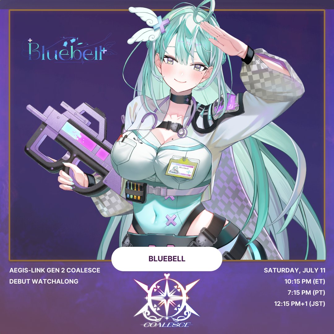 AegisLink_GL's tweet photo. 【🎐GEN 2 DEBUT WATCHALONG ALERT💉】

Attention, Bellchimes! Gather around and join @bluebellscript as she watches the debut of COALESCE on her Twitch channel!

July 11, 2026 10:15 PM ET | 7:15 PM PT | 11:15 AM+1 JST
Watch the stream with Bluebell here!
https://t.co/hGDhlNZHuE https://t.co/3kRVdmCl9X