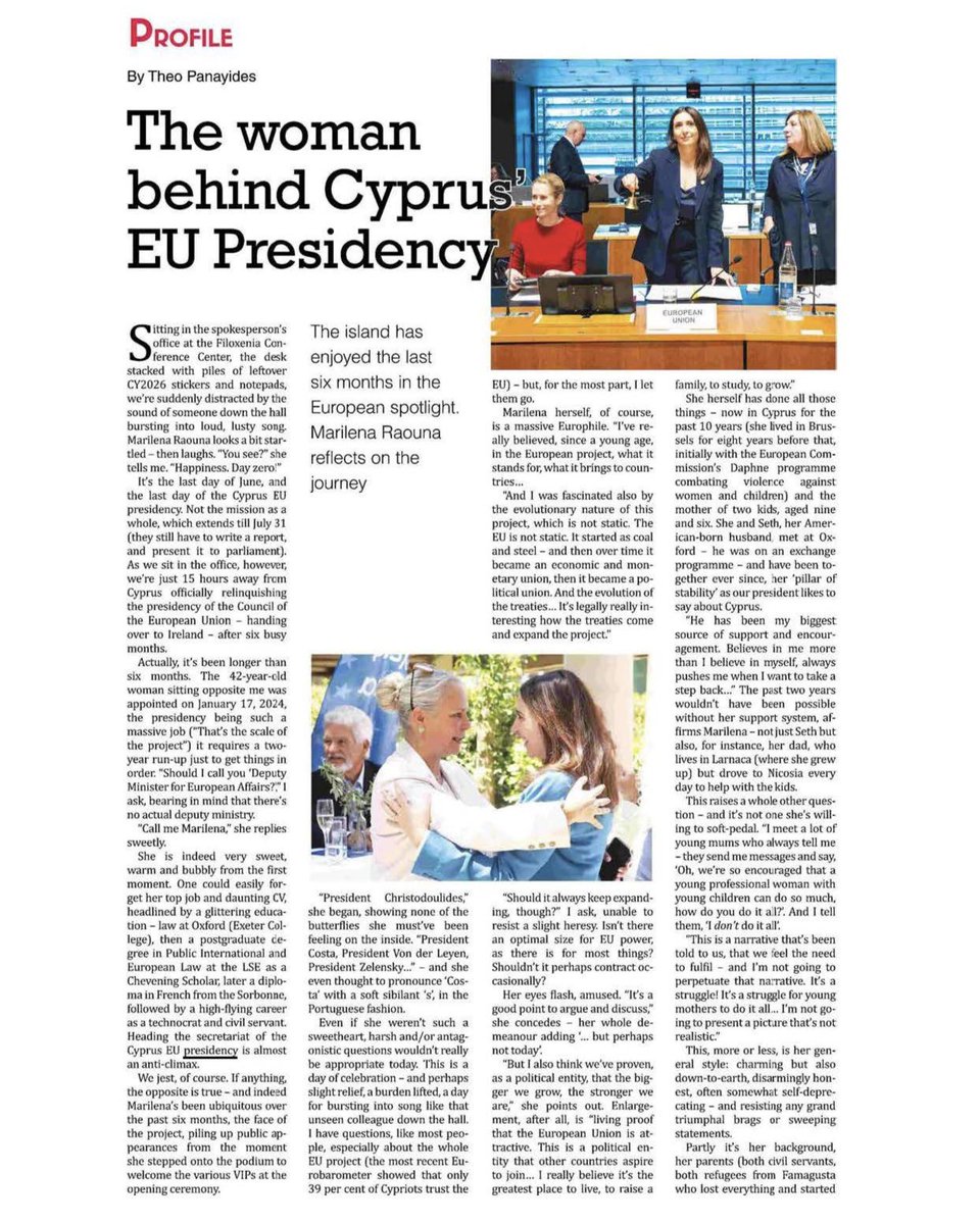 marilena_raouna's tweet photo. A personal reflection on the Cyprus Presidency, the journey as the destination, in my interview with Theo Panayides for the @cyprusmail.

Read below 👇 https://t.co/c4k8UxNQ9J