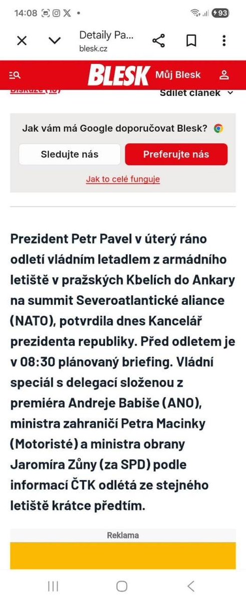 Enela96's tweet photo. Zítra (úterý) v 8:30 ráno odlétá pan prezident z Kbelského letiště do Ankary.
Pár mých známých bude zhruba hodinu pře odletem před bránou letiště.
Pokud půjdete “náhodou kolem” třeba s transparentem na podporu pana prezidenta, tak tam nejspíš najdete podobně smýšlející.

(Já tam jít neplánuju, takže je to fakt bez záruky - něco se může na poslední chvíli změnit)