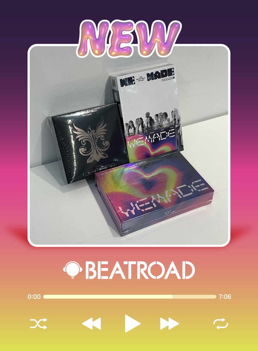 BEATROAD1's tweet photo. 📌#아이들 #idle 미니 9집 [We made]

입고 되었으며
7/7(화) 11:00AM부터 구매 가능합니다🎶
비트로드 홍대점에서 기다릴게요❣
(*초도 한정 포스터가 함께 증정 됩니다!)

#We_made #Gimme_Dat_Love https://t.co/7rXIjOQesU