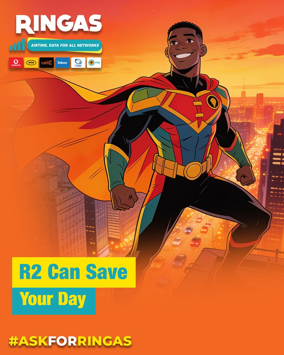 Ringas_SA's tweet photo. Sometimes the cheapest thing saves the biggest moment.
A R2 Ringas voucher can keep you online long enough to confirm plans, reply to that message or even post your selfie.

Small change. Big difference.
That’s the power of Ringas. https://t.co/XUx49FKcxZ
