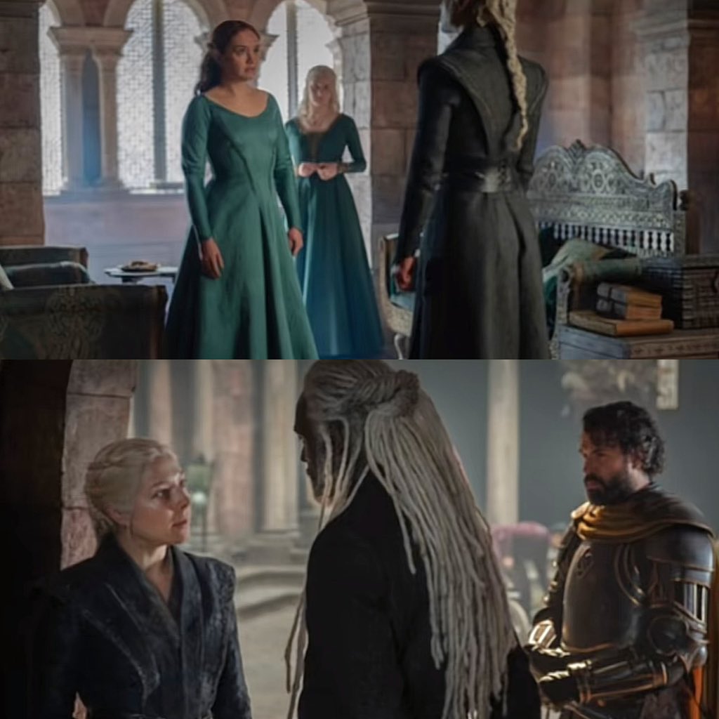 Uc_heyy02's tweet photo. My two biggest issues with this episode:

1. Alicent is getting way too much screentime.

2. Corlys choosing that moment to ask Rhaenyra for a favor right after she just lost Jace was unbelievably insensitive. https://t.co/tXA6hSzHeY